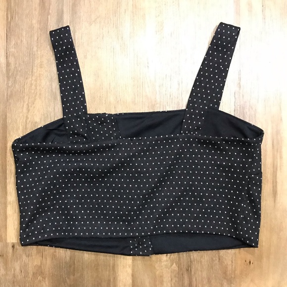 Free People Polka dot slant button front crop top - Picture 5 of 8